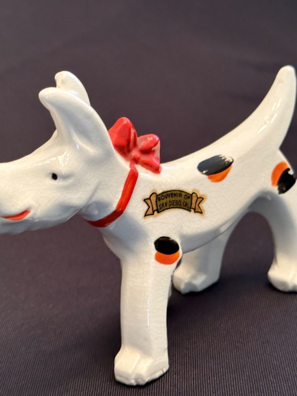 Souvenir of San Diego Ca Vintage Japanese mid 20th century porcelain dog figure